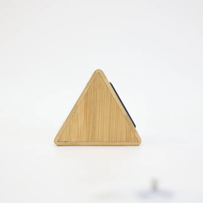 1609 Triangle Bamboo LED Desk Clock thumbnail 4