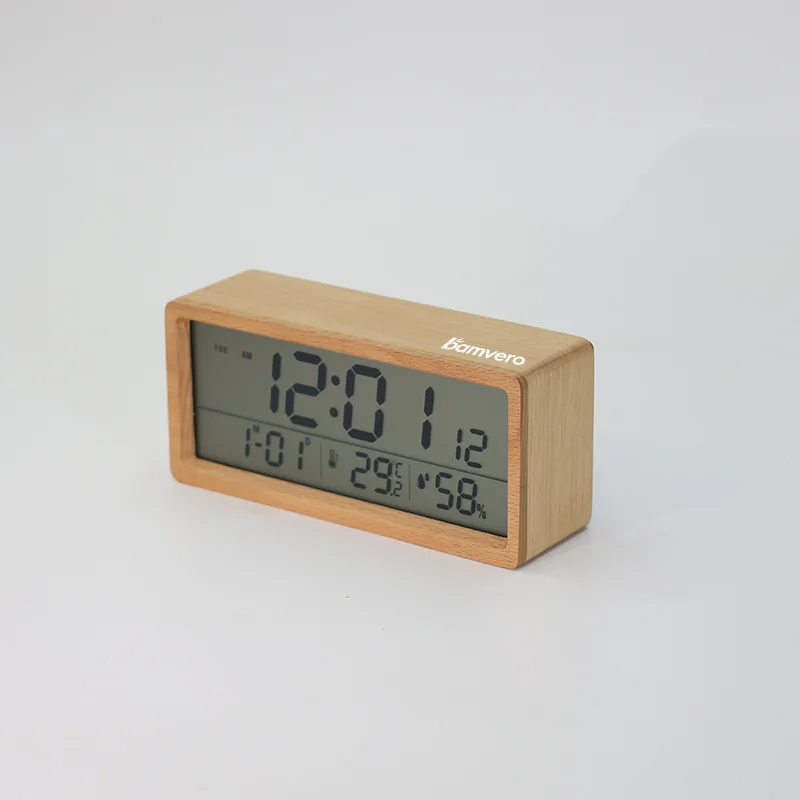1906 Bamboo LCD Humidity Clock thumbnail 3