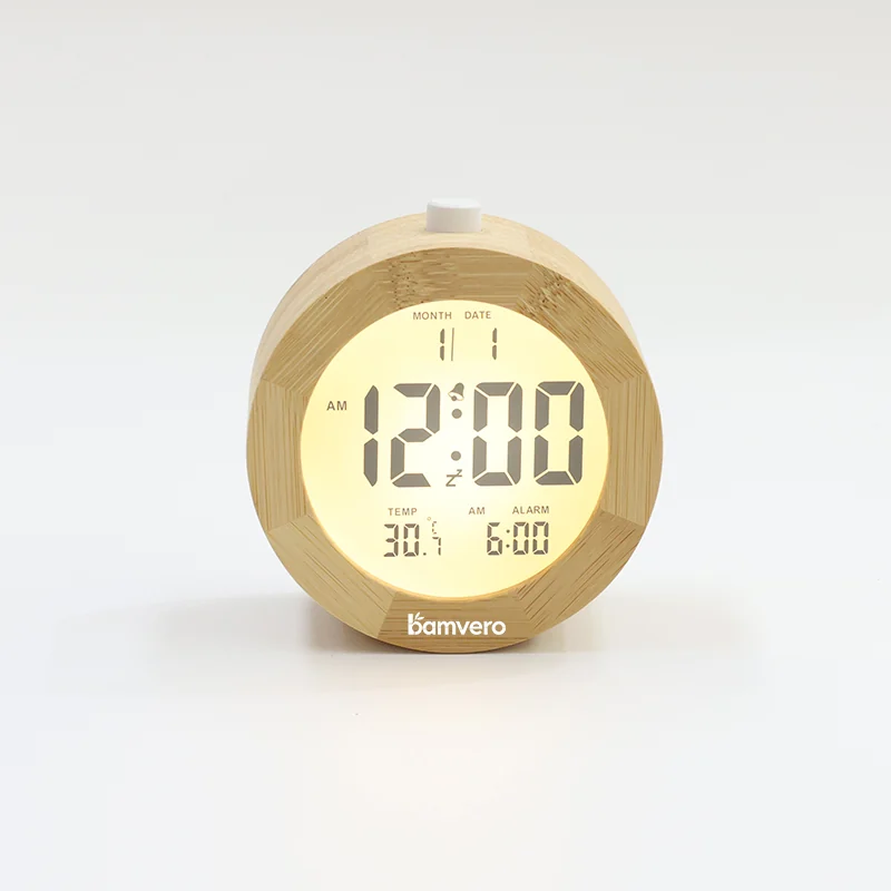 2106 Bamboo LCD Temperature Clock