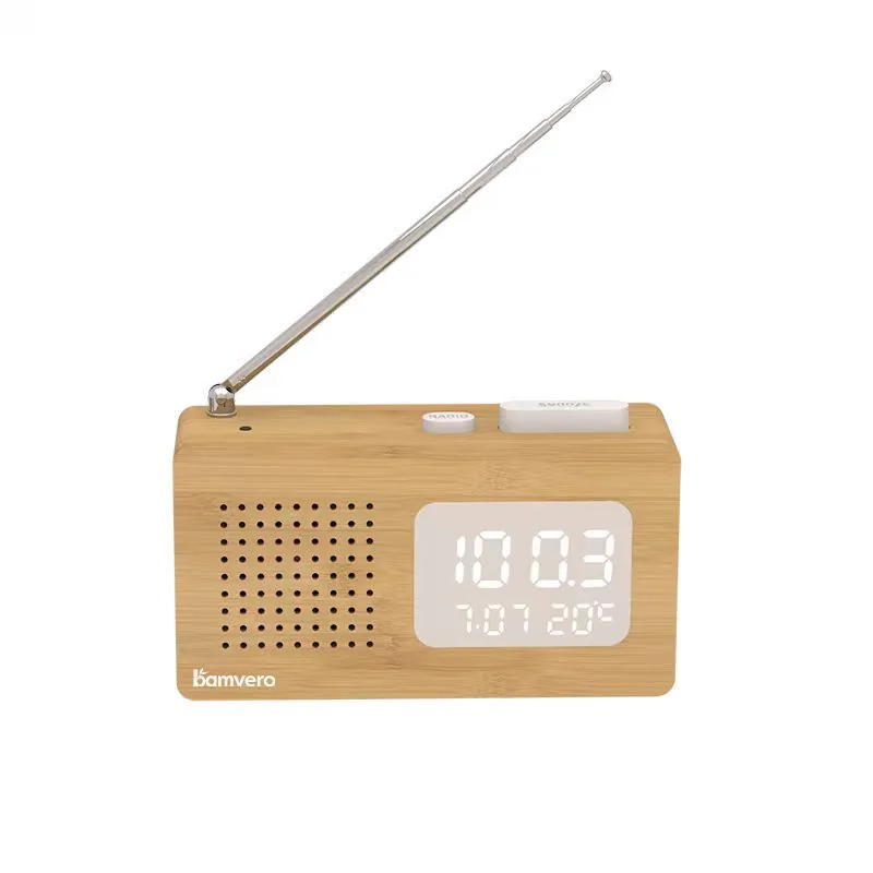 2605 Compact Bamboo Radio Alarm Clock thumbnail 3