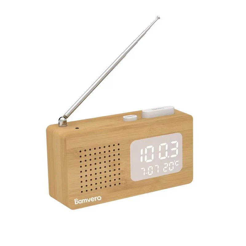 2605 Compact Bamboo Radio Alarm Clock thumbnail 4