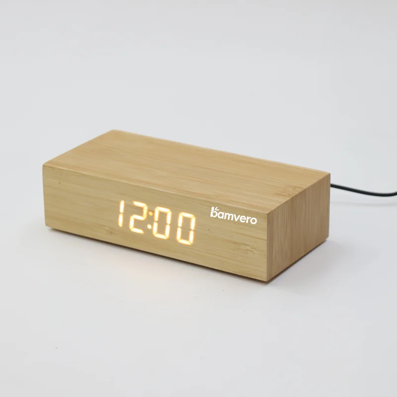 W118 Bamboo Wireless Charging Clock thumbnail 5