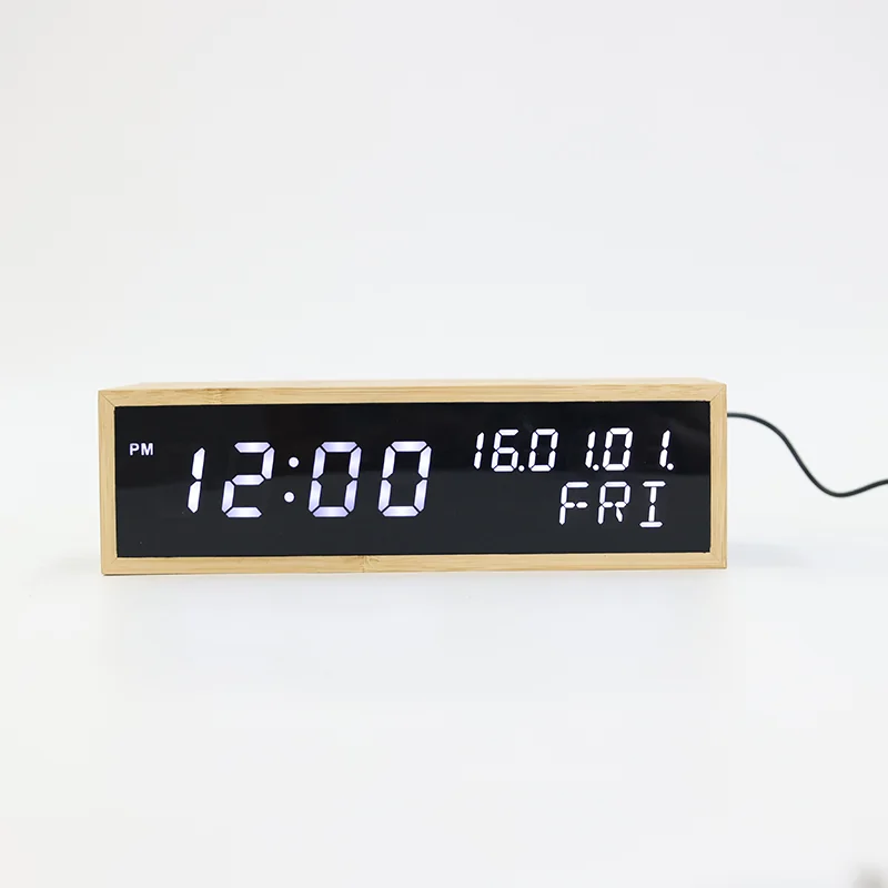 Y101 Bamboo Wireless Charging Speaker Clock thumbnail 3