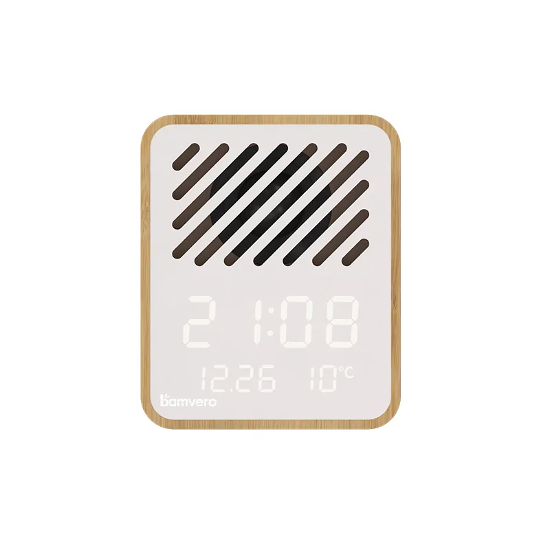 Bamboo Bluetooth speaker alarm clock for gift sourcing